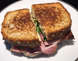 Grilled Ham Swiss and Sunflower Sandwich